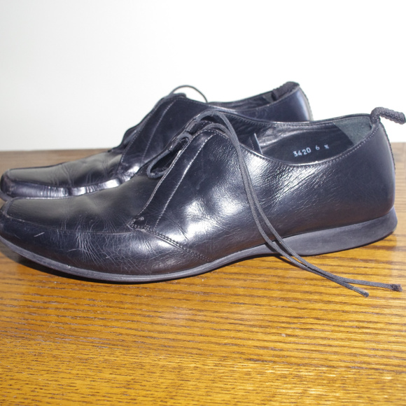 Prada Shoes Prada Leather Black Lace Up Mens Dress Shoes Poshmark
